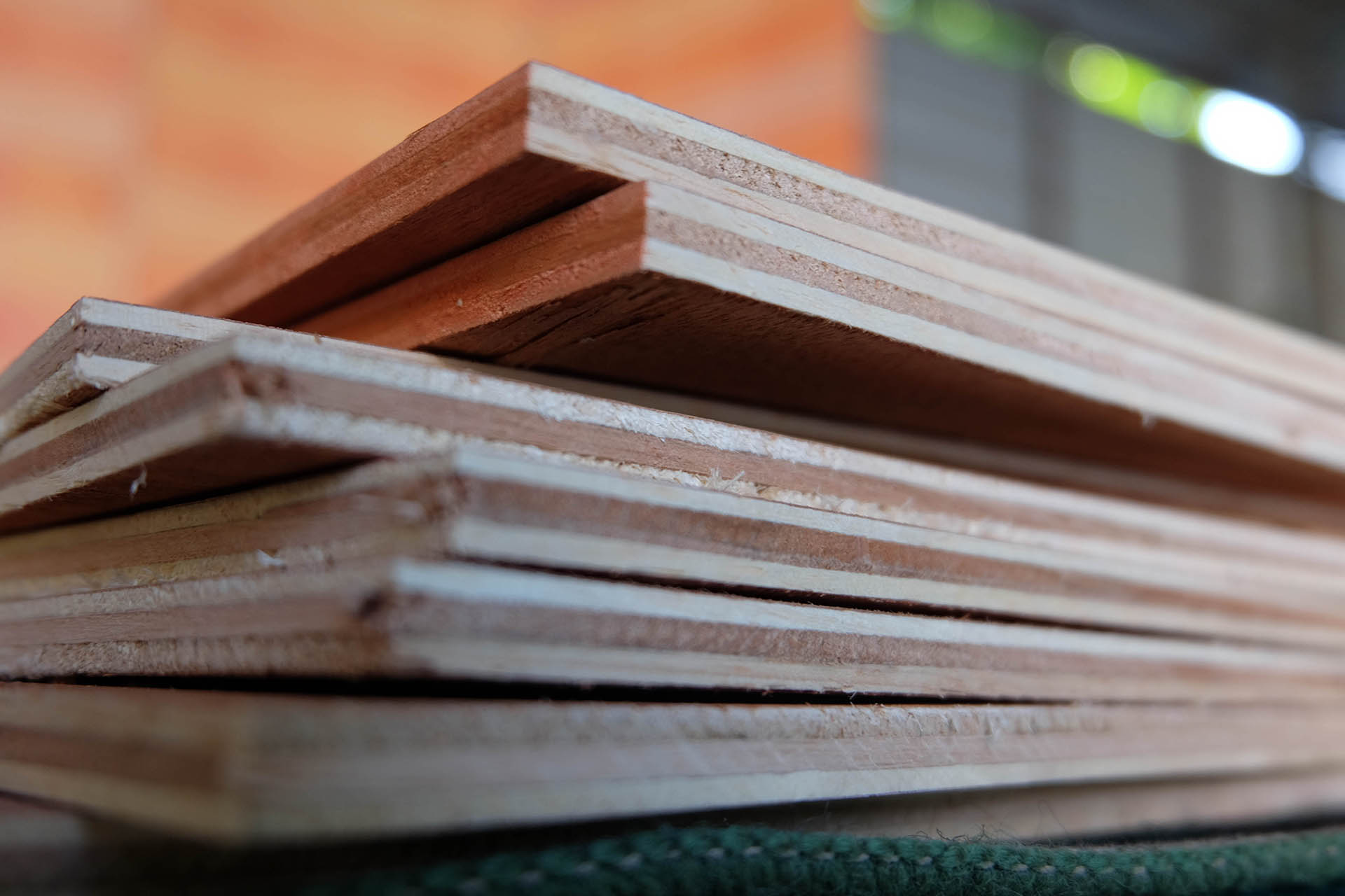 plywood boards closeup stacked sheet materials
